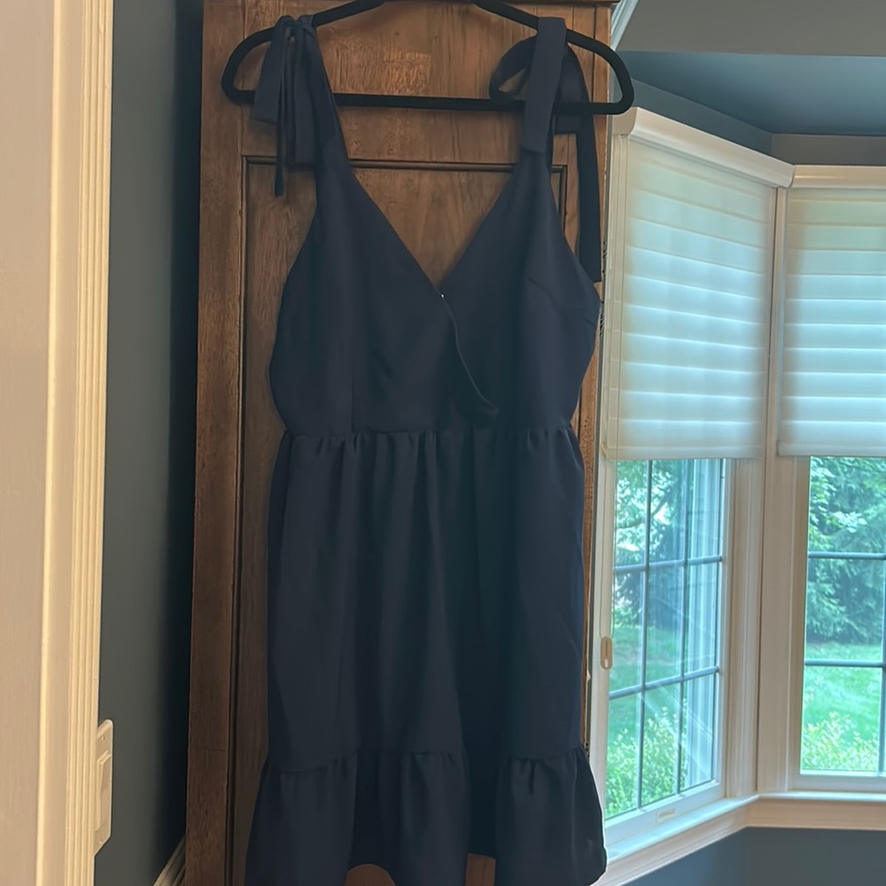 navy tie shoulder sun dress never worn